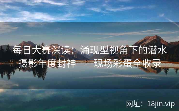 每日大赛深读：涌现型视角下的潜水摄影年度封神——现场彩蛋全收录
