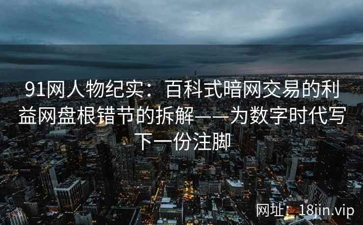 91网人物纪实：百科式暗网交易的利益网盘根错节的拆解——为数字时代写下一份注脚